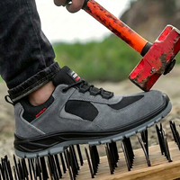Sepatu Keselamatan Anti-Statik ESD Low Cut Unisex dengan Pelindung Ujung Baja, Kulit Suede, Bernapas, Anti-Tusuk, untuk Elektronik