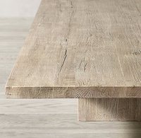 Table personnalisée de luxe Meubles de récupération fabriqués à la main Tables basses uniques en planches de chêne blanc