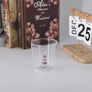 Borosilicato alto 3D simpatico cartone animato coniglio bicchiere tazza di borosilicato alto succo di tè latte domestico per bambini tazza di caffè per la colazione - Product Image 6