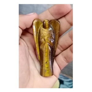 Estatua de Ángel Guardián de Ojo de Tigre de 2 pulgadas, tallada a mano con diseño único, para sanación Reiki y equilibrio de chakras, disponible al mejor precio. - Product Image 3