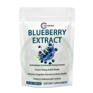 Poudre d'extrait de myrtille biologique en marque blanche OEM – Compléments alimentaires à base de plantes pour adultes : antioxydant, santé cérébrale et oculaire, soutien immunitaire - Product Image 1