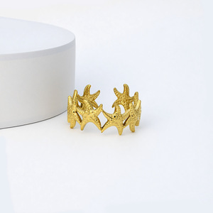 Bague unisexe en acier inoxydable motif étoile de mer, design de niche style vacances océaniques 2026, luxe léger, bijoux de mode, vente en gros - Product Image 5