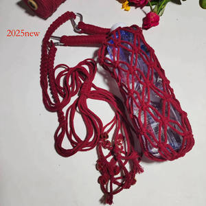 Coton main corde tissé vin bouteille d'eau porte-sac suspendus décorations rame Art décor pour la maison mur salon - Product Image 6