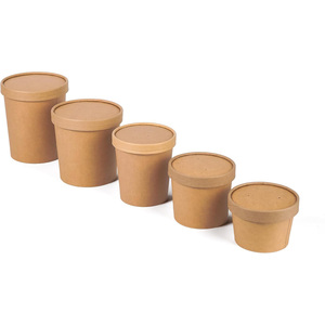 Tazón de Papel Kraft Desechable y Biodegradable para Sopa, Ensalada, Fideos y Sándwiches, Personalizable, con Recubrimiento UV, Venta Caliente - Product Image 1
