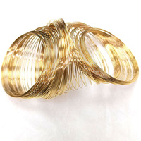 Bracelets en métal plaqué or véritable 0.6mm 14k avec fil mémoire fabrication de bijoux à bricoler soi-même