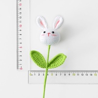 Buket kelinci wol buatan tangan kualitas tinggi dengan cabang bunga Tahun produk jadi lucu terinspirasi kelinci