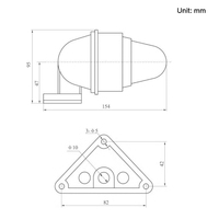 Lampe de signalisation marine CXH12, boîtier en plastique, support de lampe B15d, 24V 25W IP55 pour bateau, yacht, petit navire, lampe de signalisation de navigation