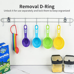 पर्यावरण के अनुकूल 12 Pcs प्लास्टिक रंगीन रसोई समर्थन के लिए मापने कप और चम्मच सेट उपकरण - Product Image 5