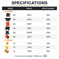 Connecteur de batterie XT60 QS7D anti-étincelles, prise d'alimentation haute tension et courant élevé, kit d'assortiment mâle-femelle plaqué or pour drone RC
