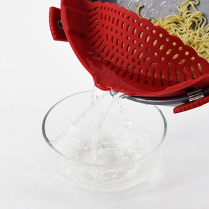 Pince de cuisine ajustable en silicone souple LT050 verte pour égouttoir, vente en gros - Product Image 2