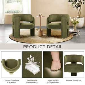 Giữa Thế Kỷ hiện đại nhung Thùng giọng ghế phòng khách ghế bọc phòng ngủ bên ghế bành với <span class=keywords><strong>3</strong></span> chân - Product Image 3