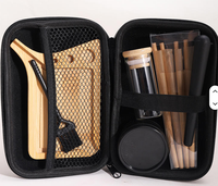 Kit de rangement portable avec moulin à herbes, plateau en bambou, cônes pré-roulés, pot en verre, brosse de nettoyage – Ensemble complet d'accessoires pour fumeurs
