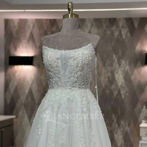 Nuovo abito <span class=keywords><strong>da</strong></span> <span class=keywords><strong>sposa</strong></span> di tendenza con scollo quadrato senza maniche in pizzo modello di Tk93-55 - Product Image 4