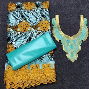 2,5+2,5 Yards 2-farbiger Afrikanischer Spitzen-Jacquard-Brokatstoff für Nigerianische Hochzeiten & Taschennäherei Mittelschwer - Product Image 6