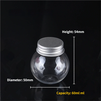 Offre Spéciale 60ml boule ampoule Transparent PET plastique peut de qualité alimentaire fondu haricot bonbons dessin animé lait bouteille pot en bois