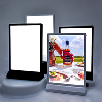 Support de menu LED en forme de T pour café, bar, restaurant – Présentoir lumineux réutilisable pour affiches et promotions