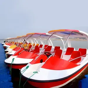 new model 4 persons automatic drainage electric cheap fiberglass boats for sea