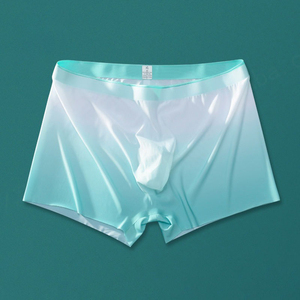 Calzoncillos bóxer de seda helada cómodos para hombre al por mayor nueva ropa interior de tiro medio transpirable 90% fibra de poliéster 10% personalizada - Product Image 6
