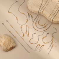 Collier de luxe en acier inoxydable plaqué or 18 carats pour femme, avec chaîne à billes rondes