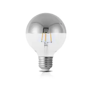 Medio cromo G80 LED globo bombilla 6W astilla lámpara de filamento superior