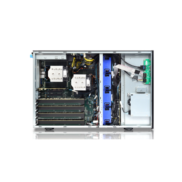 4U Tower 4-GPU Server Supporting 4th/5th Generation Intel Xeon Processors 16 DDR5 Memory Slots 12 3.5-inch Drive Bays 7 PCIe