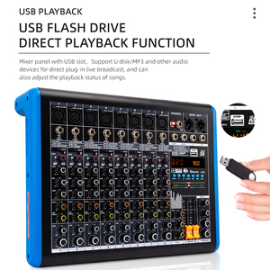 Professional 8 Channel <span class=keywords><strong>Audio</strong></span> <span class=keywords><strong>Mixer</strong></span> com USB Blue Tooth DSP Efeitos DJ Controller/<span class=keywords><strong>Audio</strong></span> Console <span class=keywords><strong>Mixer</strong></span> para Estúdio de Gravação Stage - Product Image 3