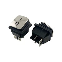 Interruptor Basculante de Acero Inoxidable ZhaoFa KCD4-T85-DPST IP11/IP12, Terminales de Soldadura, Resistente a Altas Temperaturas, Ignífugo, 20A, CQC