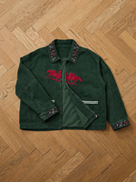 Veste de travail pour homme en sergé de coton délavé vintage personnalisé avec col et broderie cheval