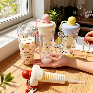 New Floating Plastic Cup Large Capacity Portable Straw BPA Free Leak-Proof Eco-Friendly Cute Outdoor Dishwasher Safe <b>Tea</b> <b>Infuser</b> - Product Image 5