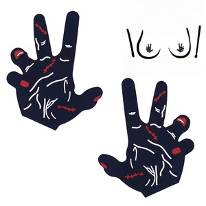 Vente en gros chaude noir paillettes jetables mamelon Pasties filles Sexy poitrine pétales sans couture tatouages intimes pour Halloween - Product Image 5
