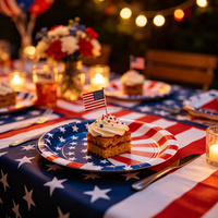 Assiettes en papier du 4 juillet, rouge, blanc et bleu, vaisselle jetable pour les fêtes de barbecue