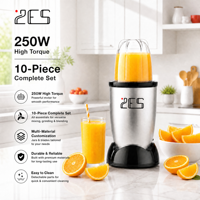 ZES Mixeur Portable 10 Pièces Incroyable, Blender, Extracteur de Jus, Préparateur de Smoothies 22oz, Robot Culinaire avec Tasses, Couvercles et Mug à Emporter – Amérique du Sud