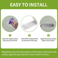 Cinta de Butilo de Aluminio Autoadhesiva de una Sola Cara para Techos, Resistente al Agua, para Exteriores