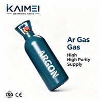 Gas Argón de Alta Pureza Kaimei 99.999% 5N para Soldadura TIG MIG y Corte Láser, Cilindro de 47L, Fabricante
