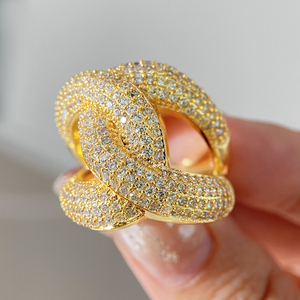 twisted <b>cross</b> hip hop Copper <b>ring</b> for women cubic synthetic zirconia jewelry with sparkling stones party wear hip hop jewelry - Product Image 6