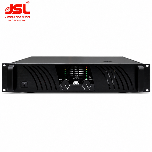JSL Professional 2 Channel Power Amplifier Rack Mount Pro Audio Amplifier for PA System Speaker DJ Concert Nightclub