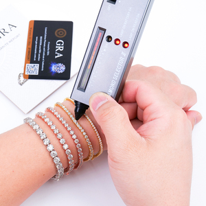 Multicolor Hip Hop Classic Tennis Bracelet VVS Moissanite Jewelry Gra Certified 925 Sterling Silver Luxury Women <b>Men</b> Rhodium - Product Image 3