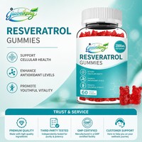 Gummies de Resvératrol Sans Sucre, Complément de Resvératrol avec Quercétine, Extraits de Pépins de Raisin et Baies d'Açaï, Soutien Antioxydant