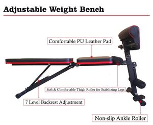 Équipement <span class=keywords><strong>de</strong></span> Fitness à domicile, <span class=keywords><strong>banc</strong></span> <span class=keywords><strong>de</strong></span> poids pliable et réglable <span class=keywords><strong>avec</strong></span> jambes bouclées - Product Image 3