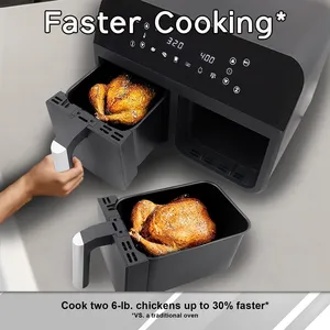 8-in-1 DualZone Technology 2-Basket Air Fryer With 2 Independent Frying Baskets