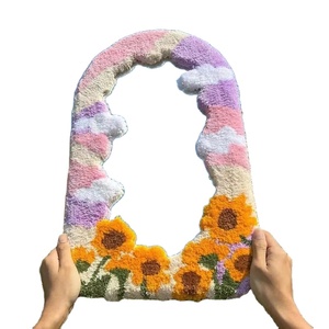 Increíble artesanía púrpura puesta de sol punzón espejo Retro escandinavo <span class=keywords><strong>Grafic</strong></span> marco tufted espejos para pared decoración del hogar - Product Image 5