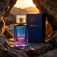Flacons de parfum vides 50ml 100ml, flacon de parfum carré plat avec pulvérisateur à pompe, boîte d'emballage