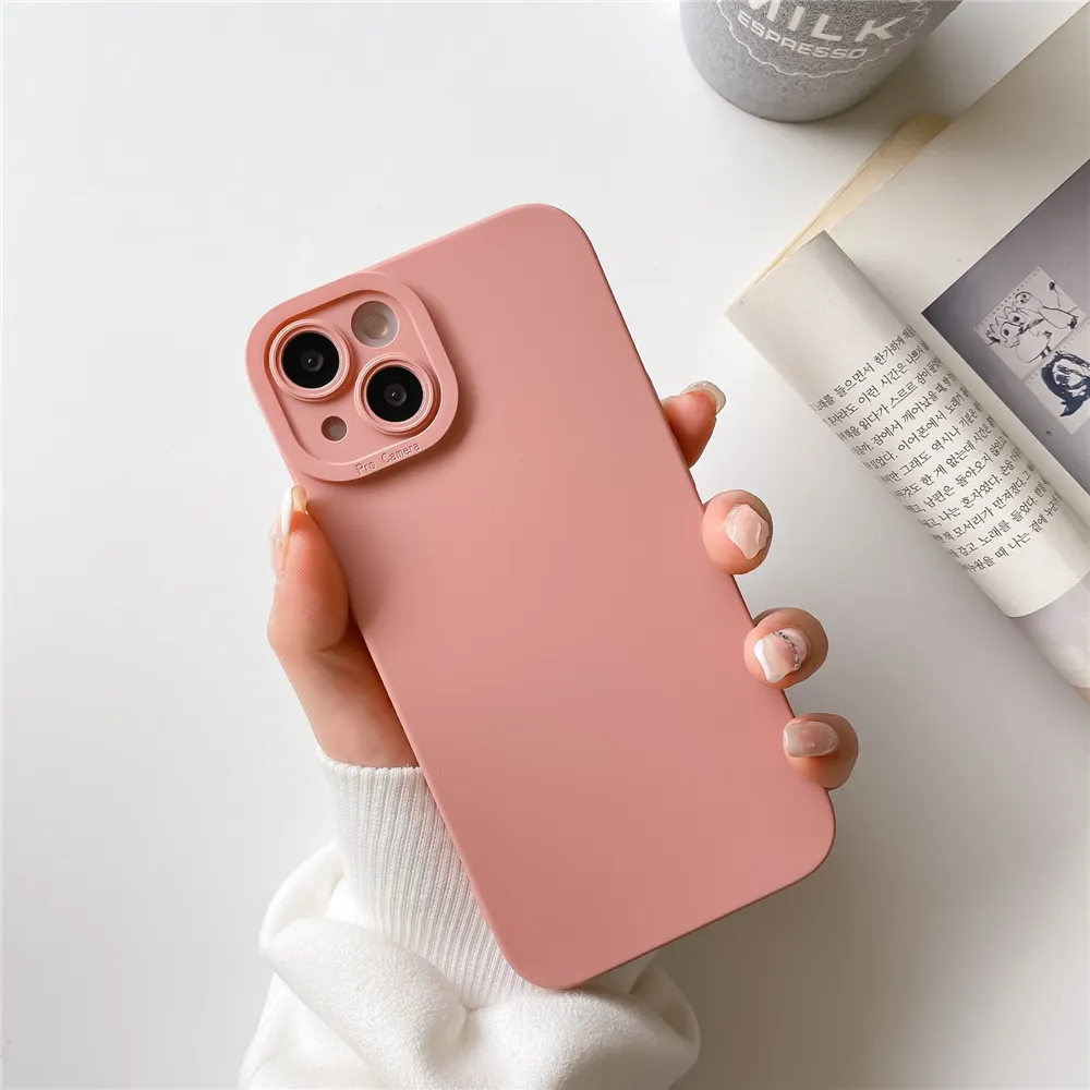 Camera Lens Protection Square Silicone Frosted Matte Soft TPU Phone Case For iPhone 13 12 Mini 11 Pro Max Xs Xr 6 7 8 Plus Se