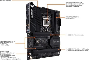 เมนบอร์ด TUF GAMING <span class=keywords><strong>Z590</strong></span> <span class=keywords><strong>PLUS</strong></span> WIFI รุ่นปรับปรุงใหม่ รองรับ ATX LGA1200 สำหรับซีพียู Intel เจนเนอเรชั่น 10/11 พร้อมพอร์ต DP PCIe4.0 และ SATA สำหรับคอมพิวเตอร์ตั้งโต๊ะ - Product Image 6