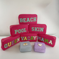 Large Waterproof Nylon Pouch with Glitter Patch
