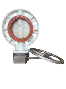 Prix favorable Dn250 Fpm Liner Anti Corrosif Utilisation Chimique Polypropylène PP Poignée De Roue Gaufrette Vanne Papillon - Product Image 5