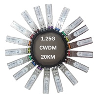 Transceptor Óptico SFP CWDM de 1.25G, 80km, 1270-1610nm, C27-C61, Dúplex LC, DDM, Gigabit, Módulo SFP Genérico Compatible