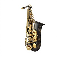 Earl Mann Instrument Brass Alto Drop E Saxophone Matte Black Nickel Professional with High-Grade Suitcase