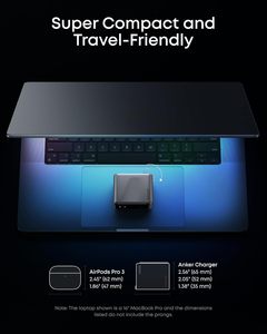 Chargeur Anker Prime, 160W, <span class=keywords><strong>3</strong></span> ports, chargeur USB C compact GaN, affichage intelligent et contrôle <span class=keywords><strong>tactile</strong></span>, charge jusqu'à 140W sur un seul port - Product Image 6