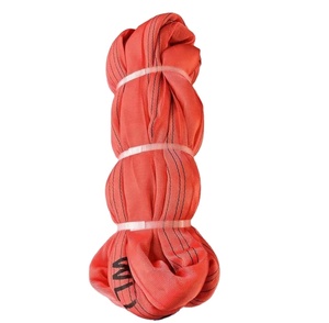 Sangle ronde de couleur rouge 5000 kg, vente en gros, sécurité d'usine, sangle de levage souple de 5 t - Product Image 1